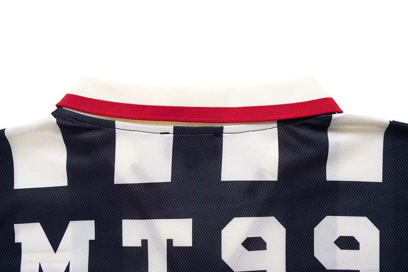 Vintage Letter Stripe Polo Jersey