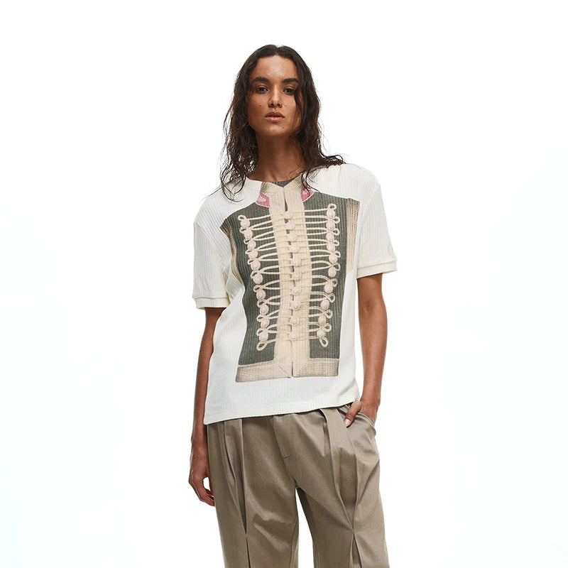 【26s May】Napoleonic Court Printed Cropped Slim Tee