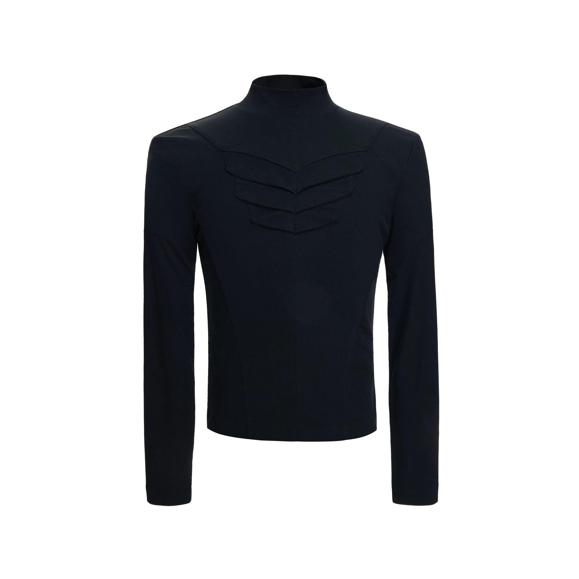 Sculpted Mock Neck Long Sleeve Tee