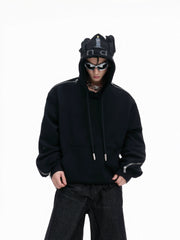 【25s Aug.】Dachshund Ear Zip-Up Oversized Hoodie