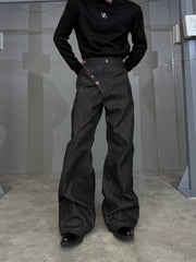 【26s Feb.】14.5oz Raw Selvedge Black Slight Flare Denim Pants