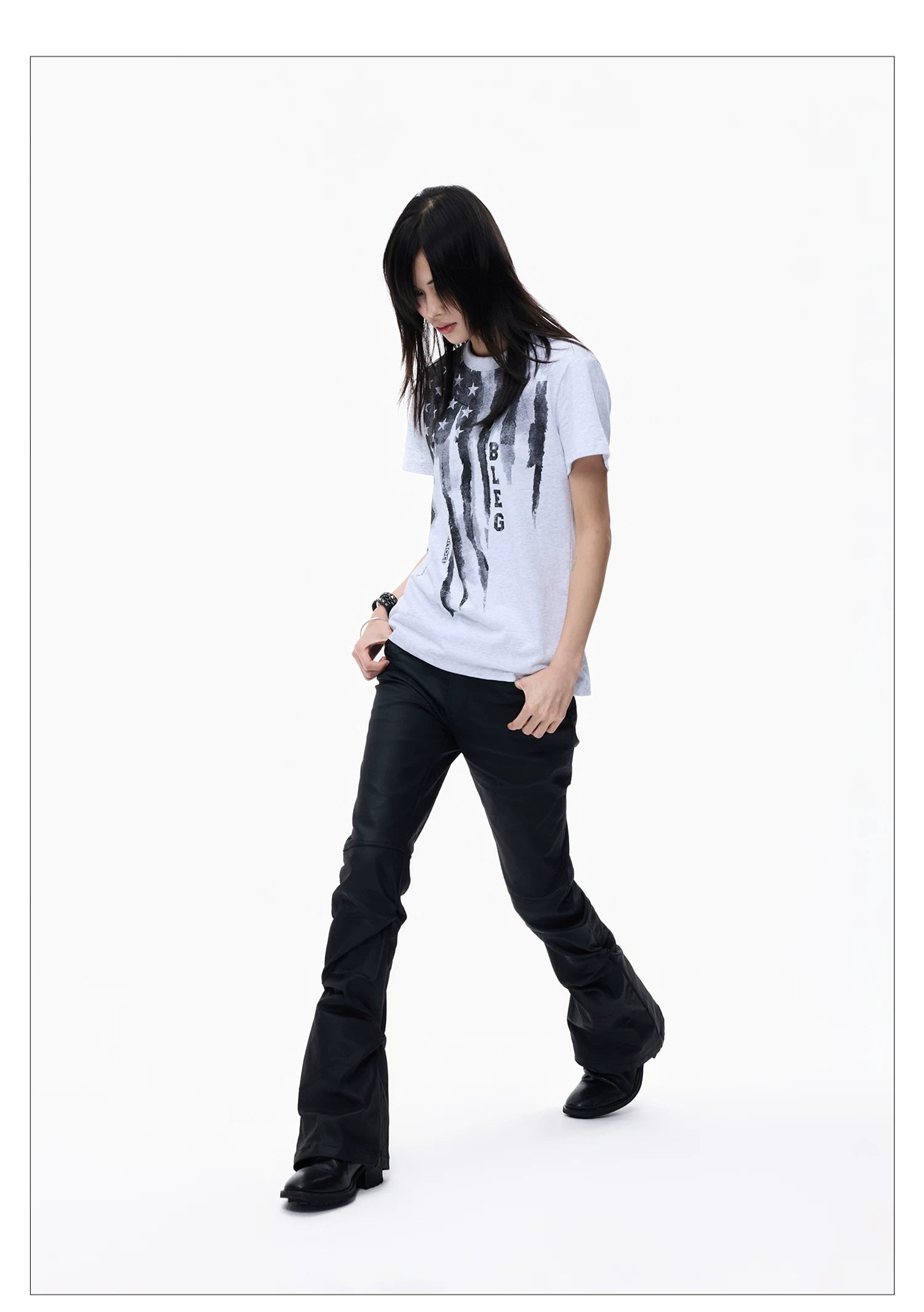 Washed Graffiti Cropped Tee
