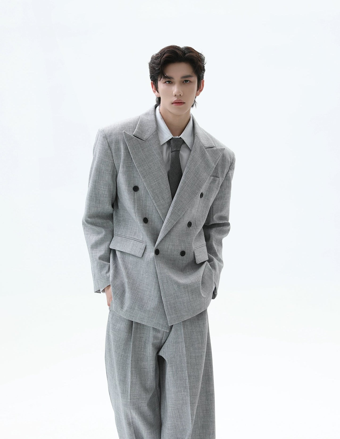 【25s Nov.】Retro V-neck Suit Jacket/Casual Pants