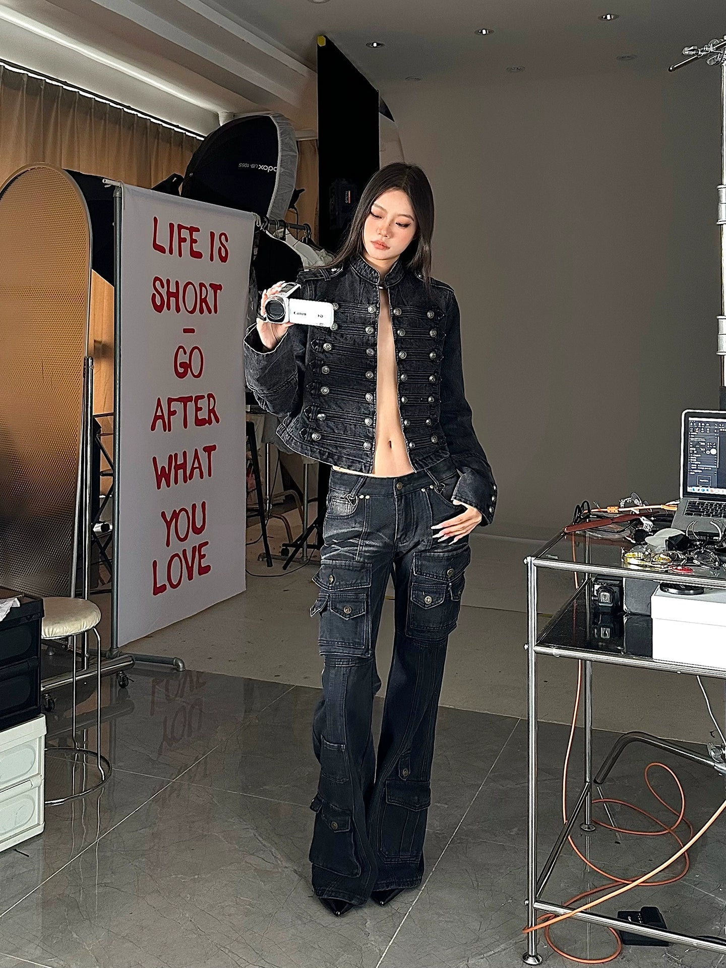 【25s Sep.】Retro Multi-pocket Hottie Low-rise Bootcut Jeans