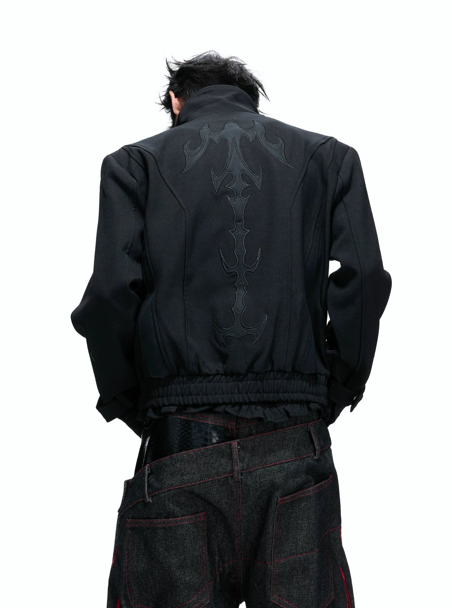 Spine Heavy Embroidered Patchwork Jacket