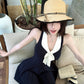 【25s Aug.】Sleeveless Knitted Dress with Waist Bow
