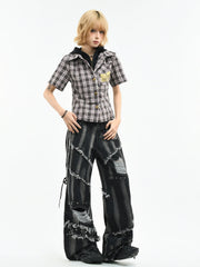 【26s Mar.】Detachable Sleeve Plaid Shirt
