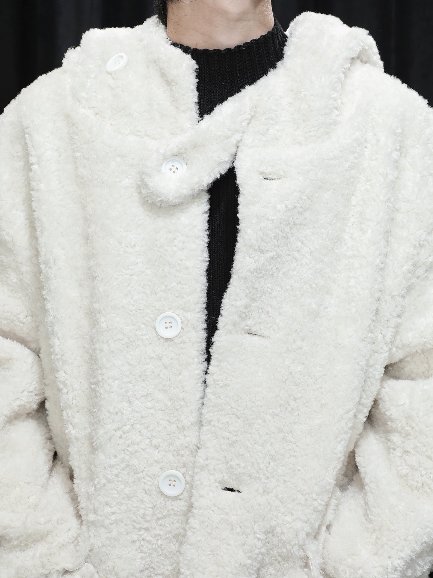 【24s January.】Warm Lambswool Hooded Jacket