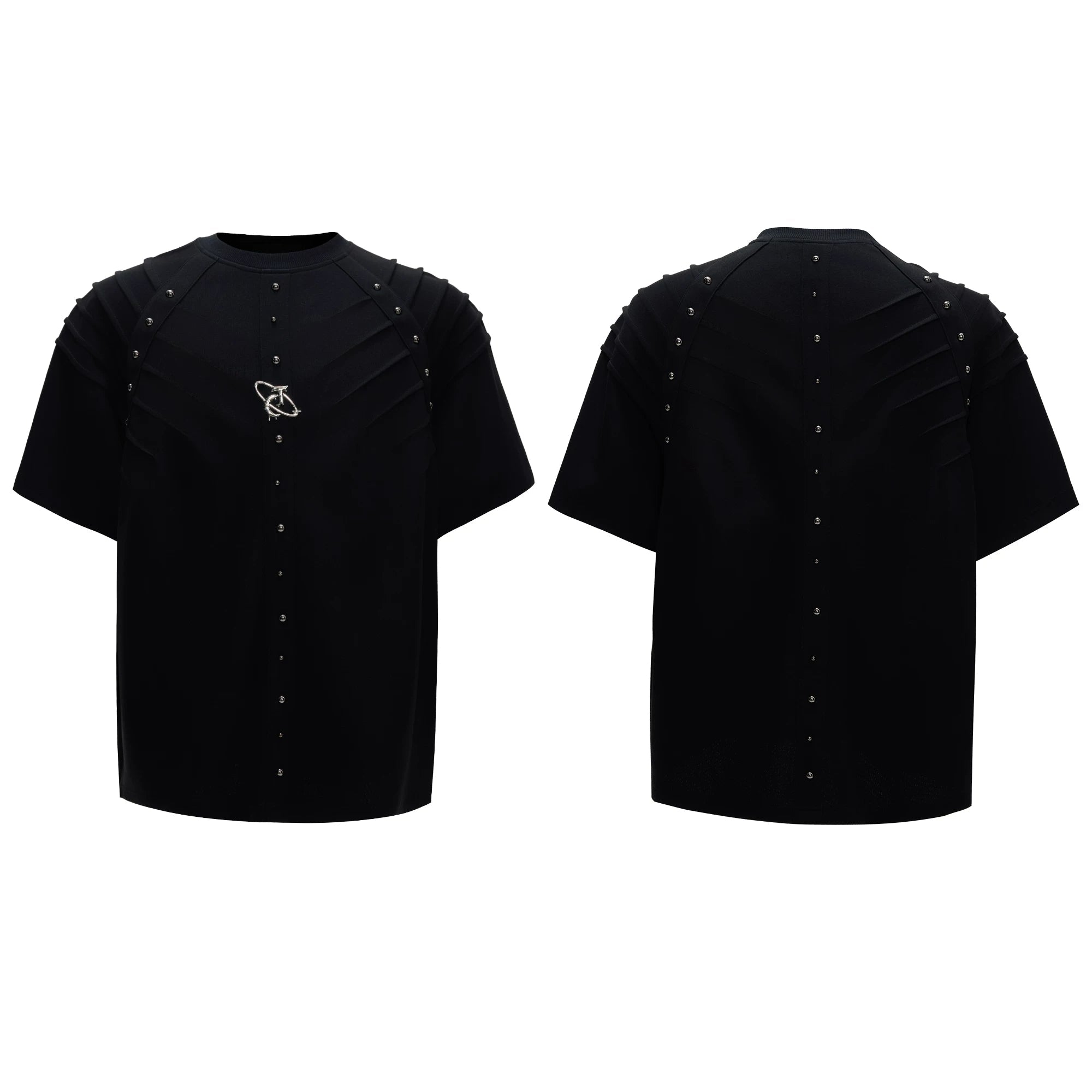 【26s Apr.】Studded Pleated Spine Structure Tee
