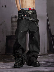 Double Waist Raw Denim Jeans