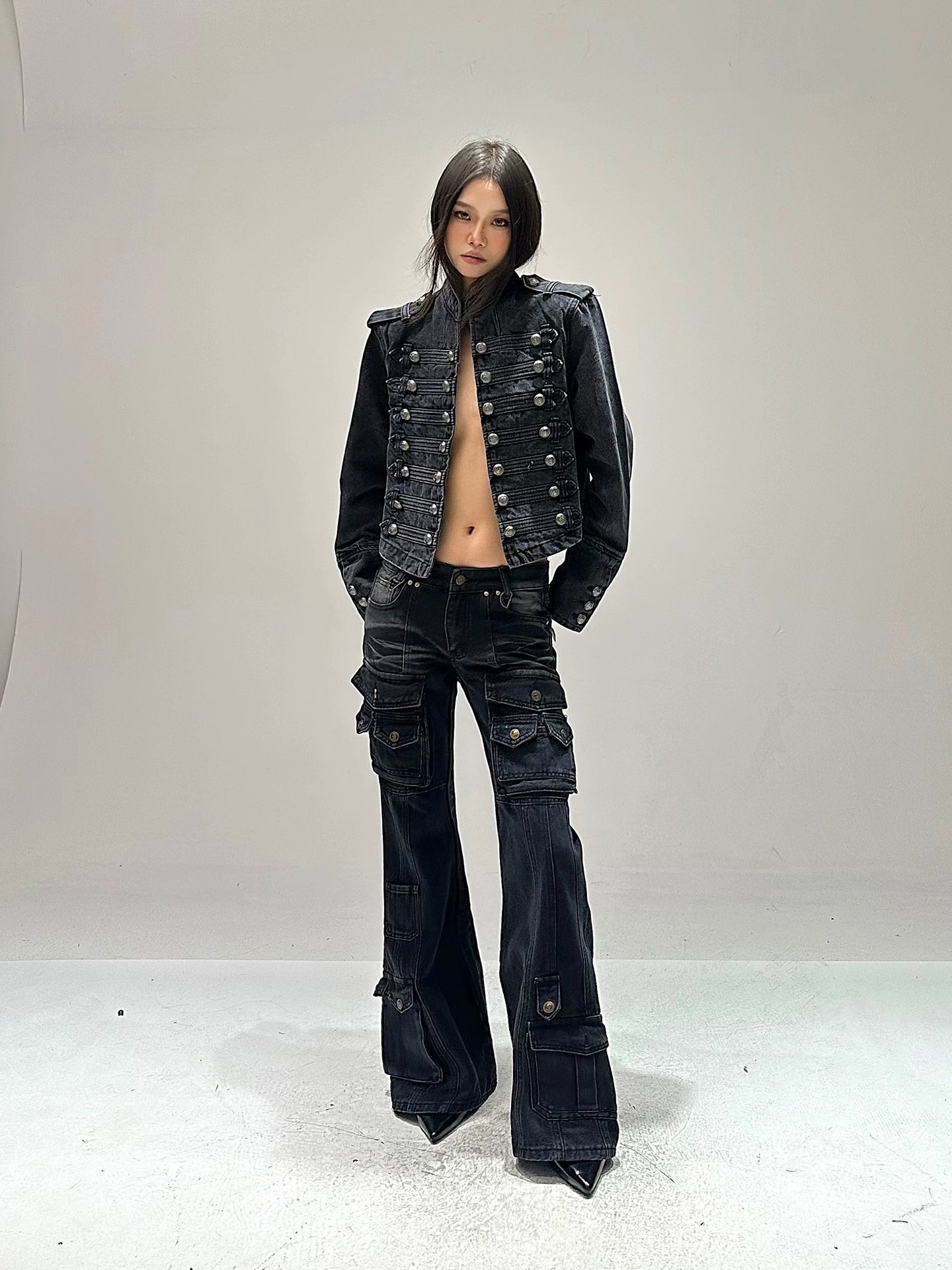 【25s Sep.】Retro Multi-pocket Hottie Low-rise Bootcut Jeans