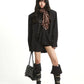 【25s Aug.】Loose Lapel Metal-Button Padded Shoulder Shirt