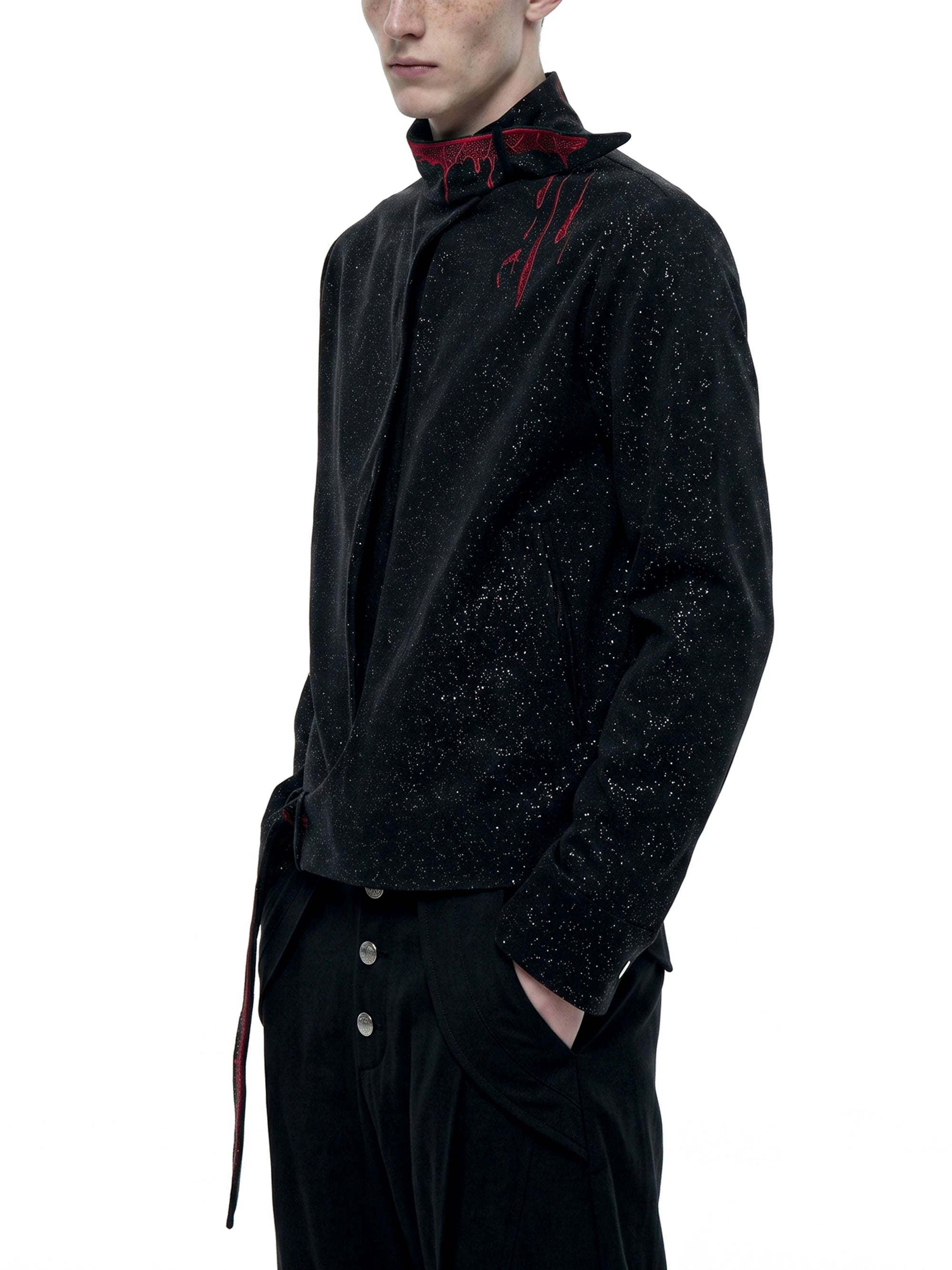 Crimson Stardust Suede Jacket