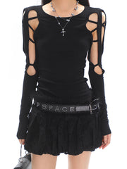 【25s Apr】Hollow Slim Fit Long Sleeve T-Shirt