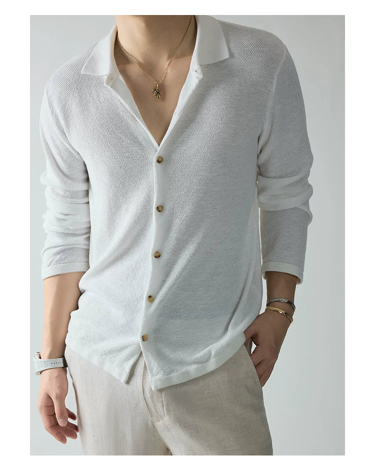 King's Gift Linen Blend Knit Cardigan
