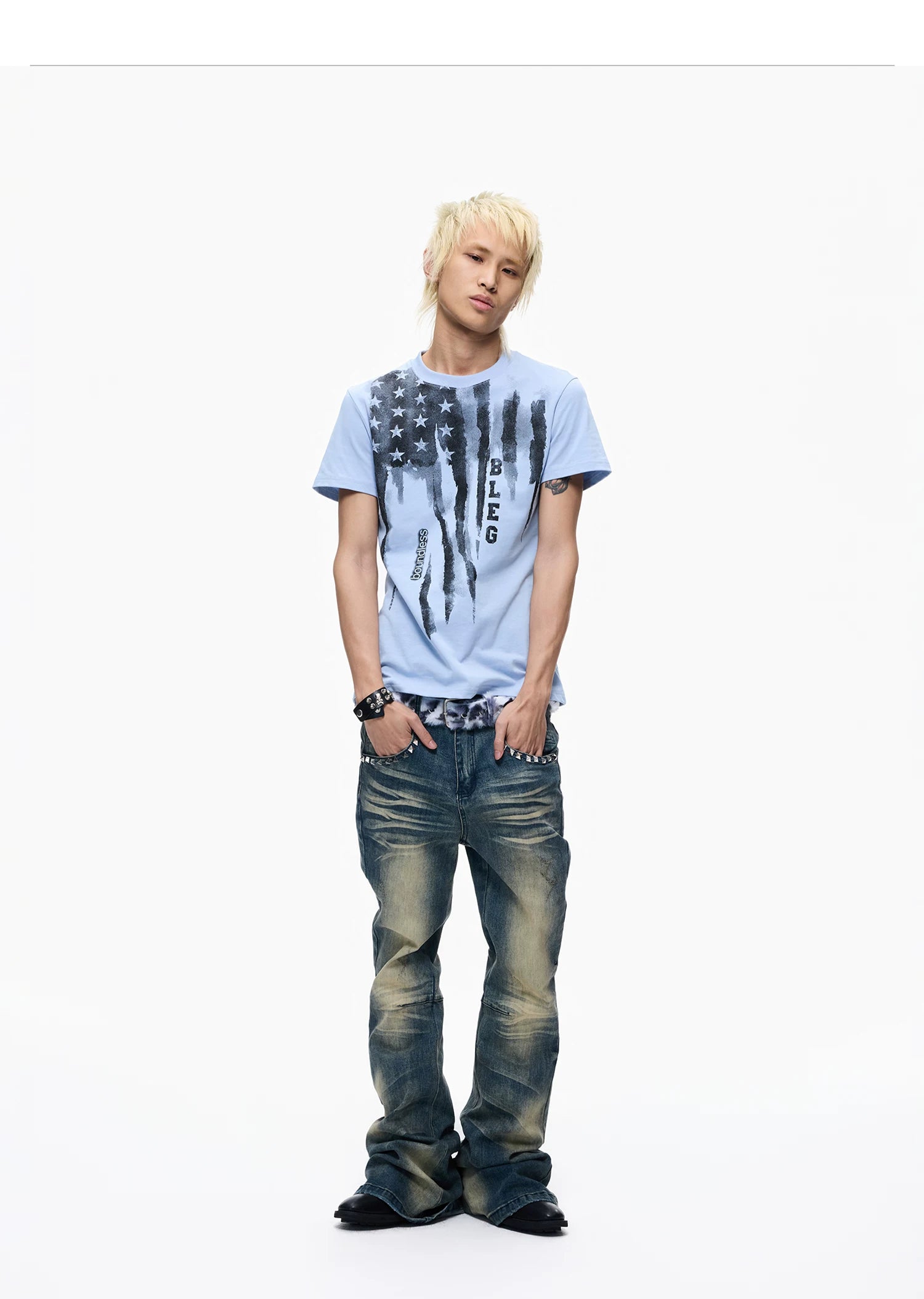 Washed Graffiti Cropped Tee