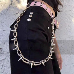 Gothic Studded Cross Waist Chain