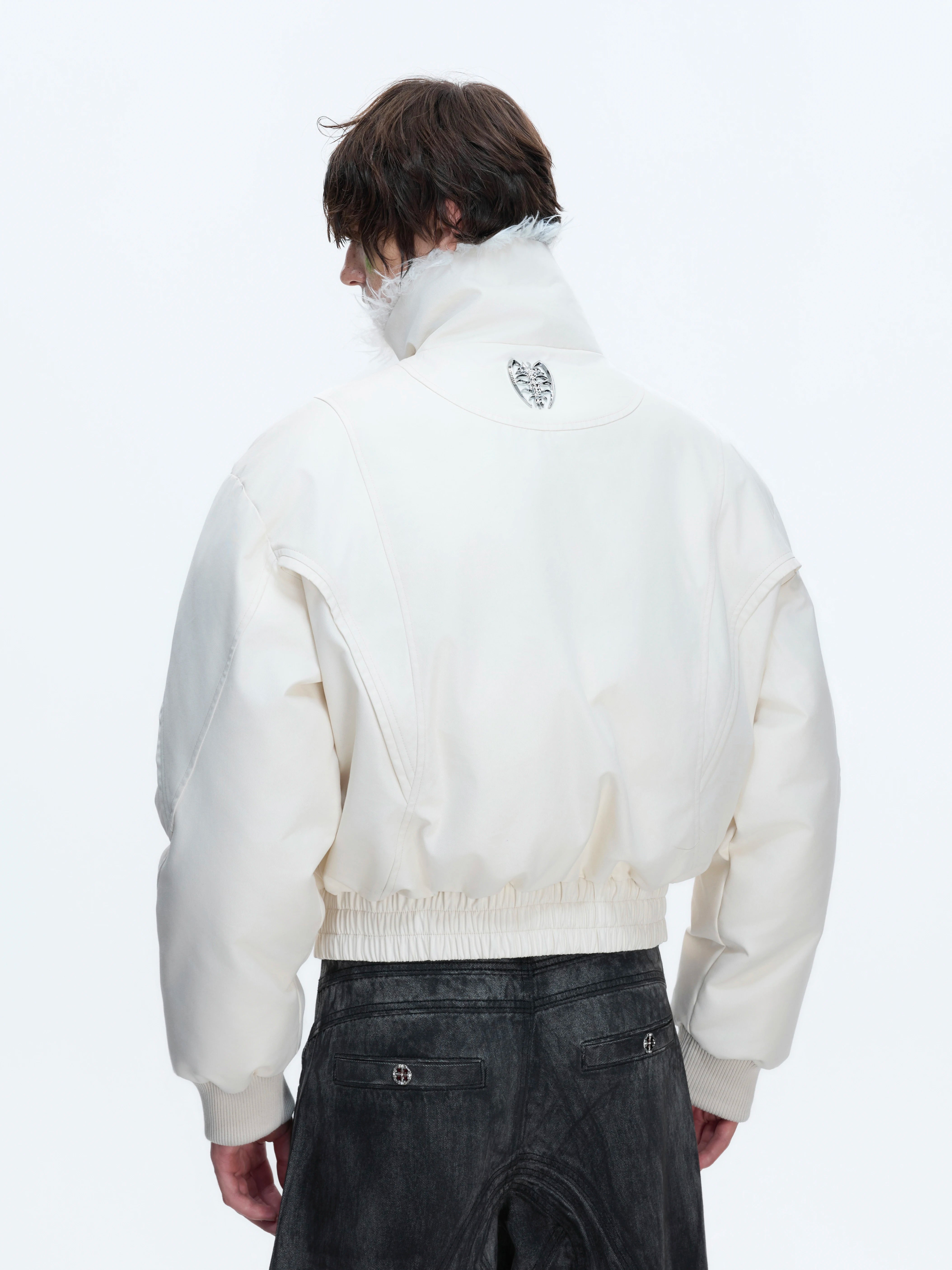 【26s Jan.】Embroidered Spine Rivet Cotton Coat