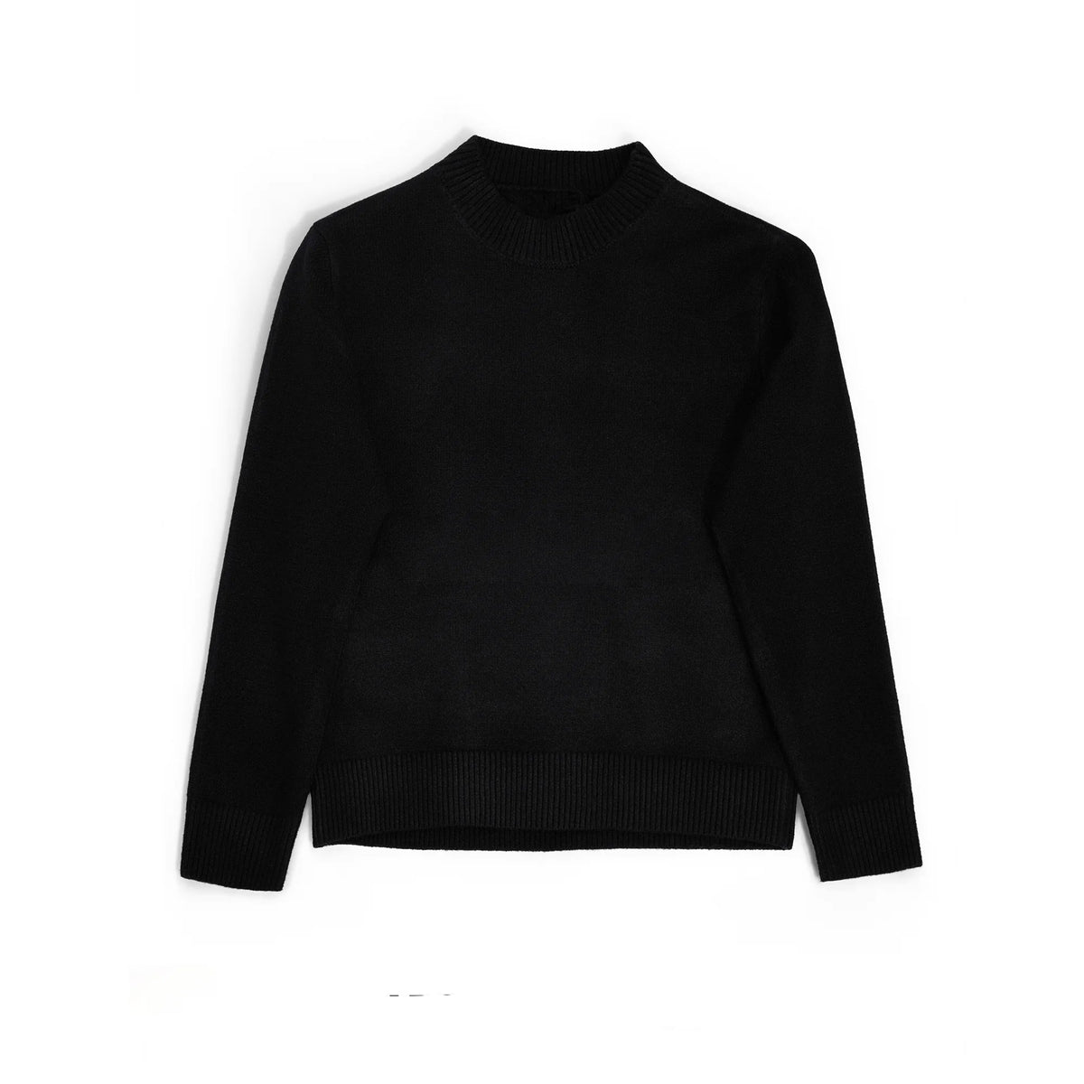 Wool Blend Ribbed Knit Sweater