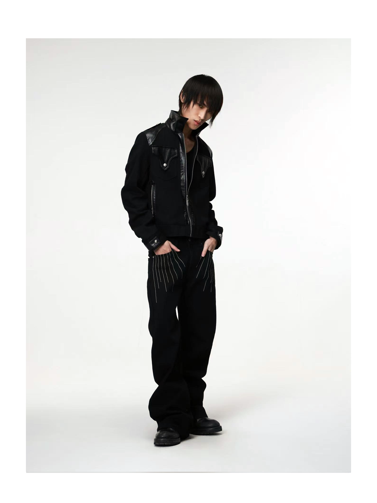 14 oz Washed Black Scimitar Jeans