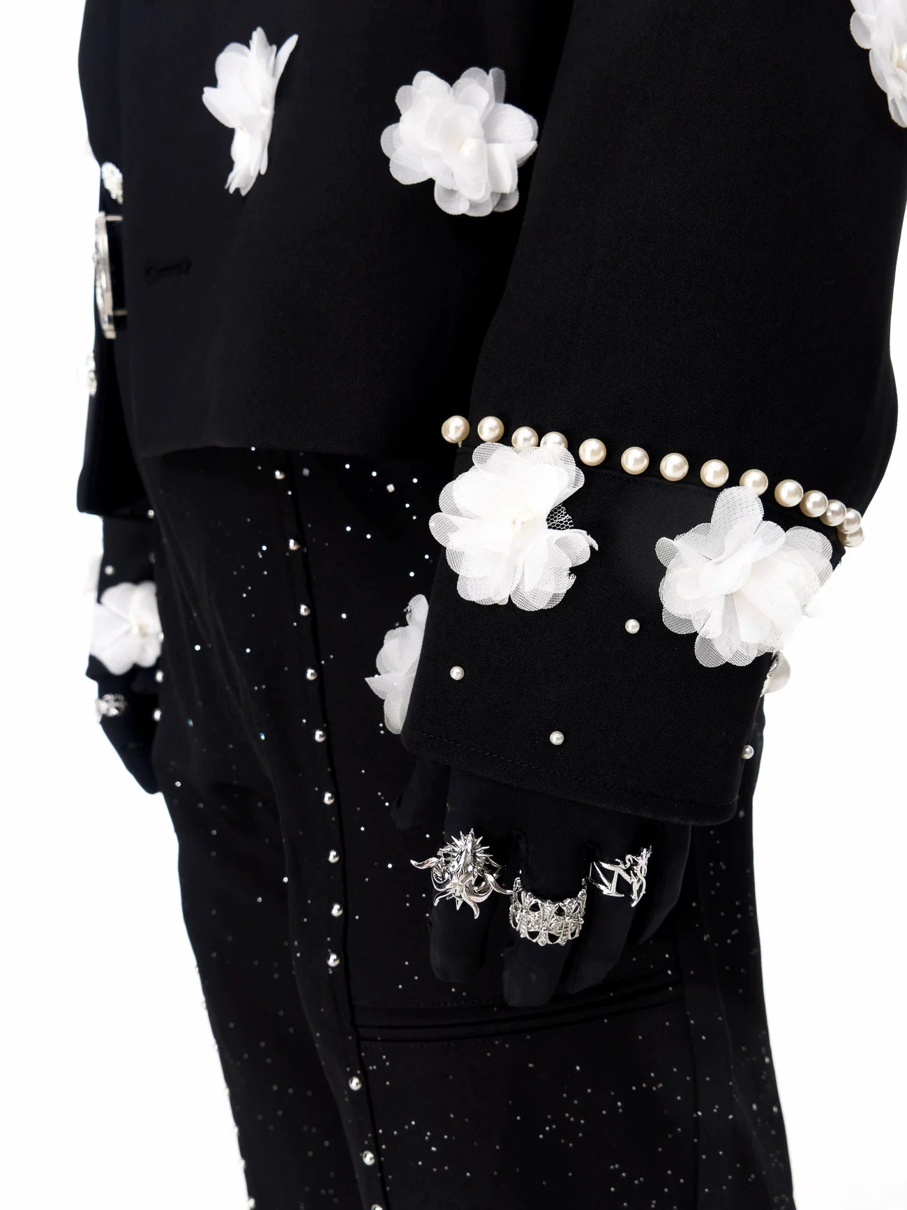 【26s Feb.】Couture 3D Floral Structured Shoulder Cropped Jacket / Pants