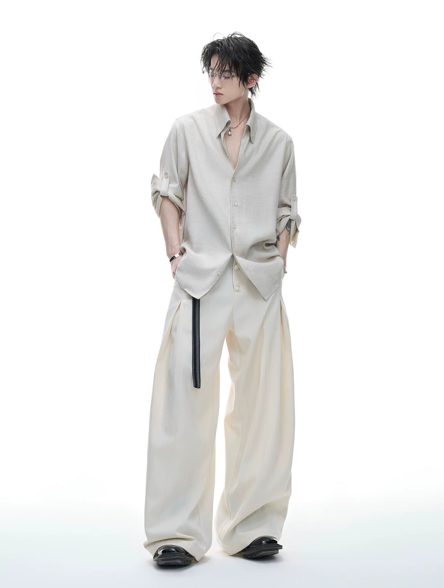 Textured Linen Relaxed Shirt