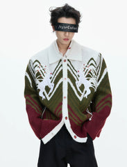 【26s Jan.】Gradient Color-blocked Knit Cardigan