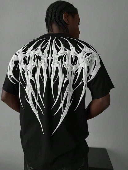 【25s Aug.】Thunder Spirit Wings Rock Print T-Shirt