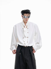 【25s Aug.】Scarf Neckline Ice Silk Shirt