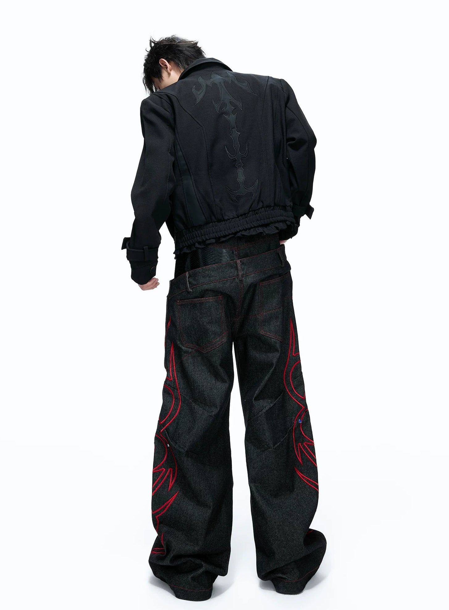 Spine Heavy Embroidered Patchwork Jacket