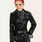 【25s Oct.】Street Style Rivet PU Leather Jacket