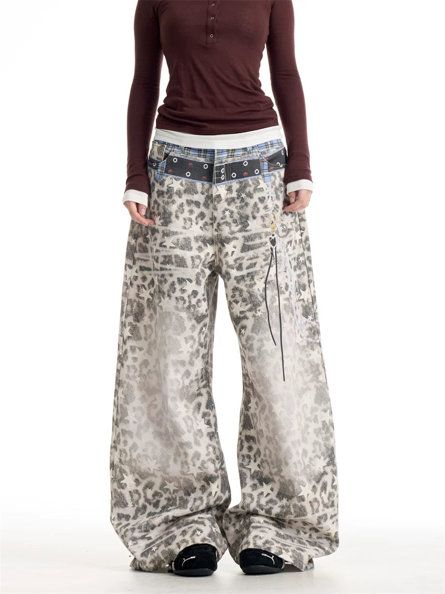 【26s Mar.】Vintage Leopard Wide-Leg Pants