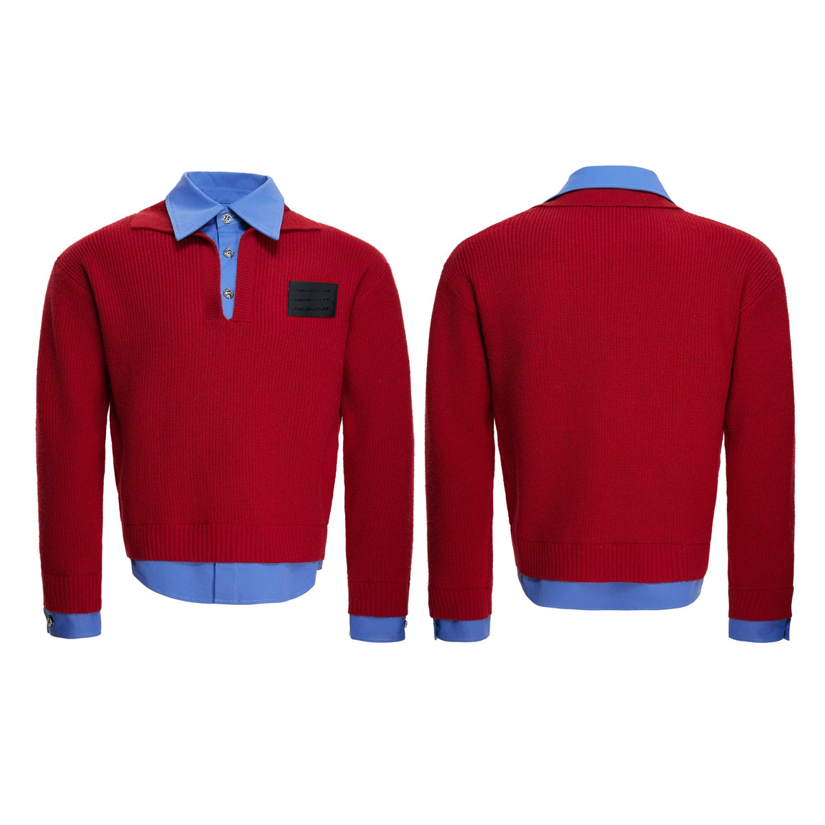 Layered Shirt Knit Sweater