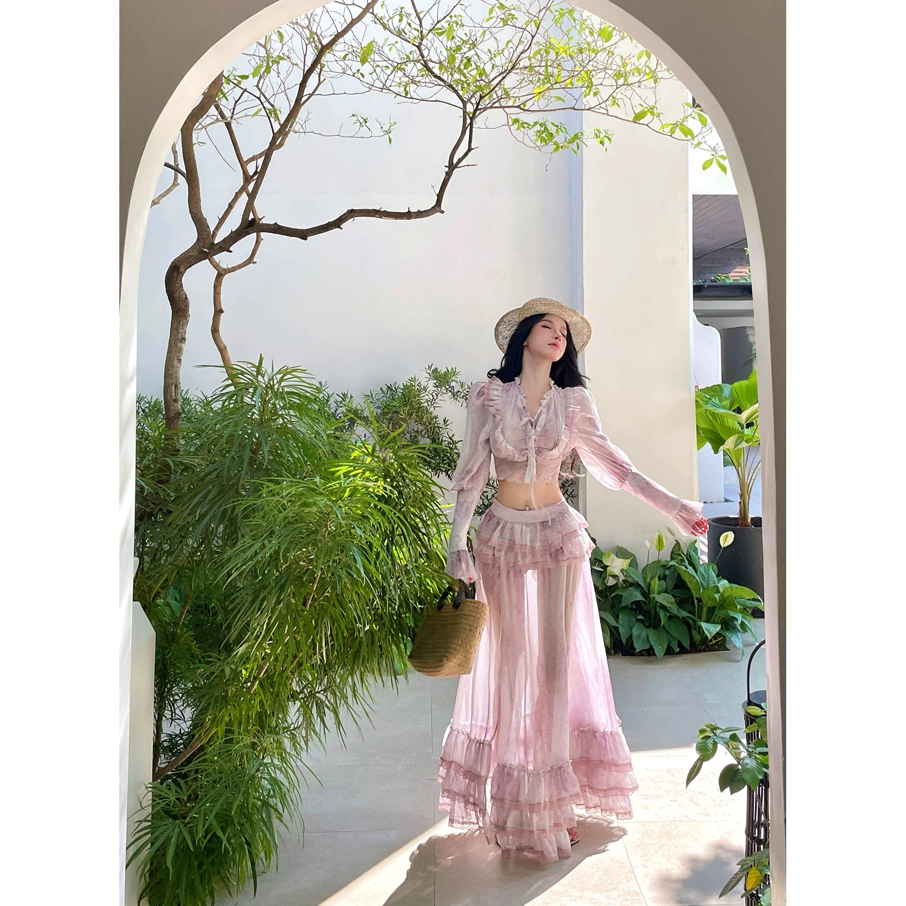 Chiffon Floral Top / Skirt