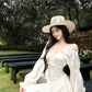 【25s Aug.】Lace Panel Corset-Style Midi Dress