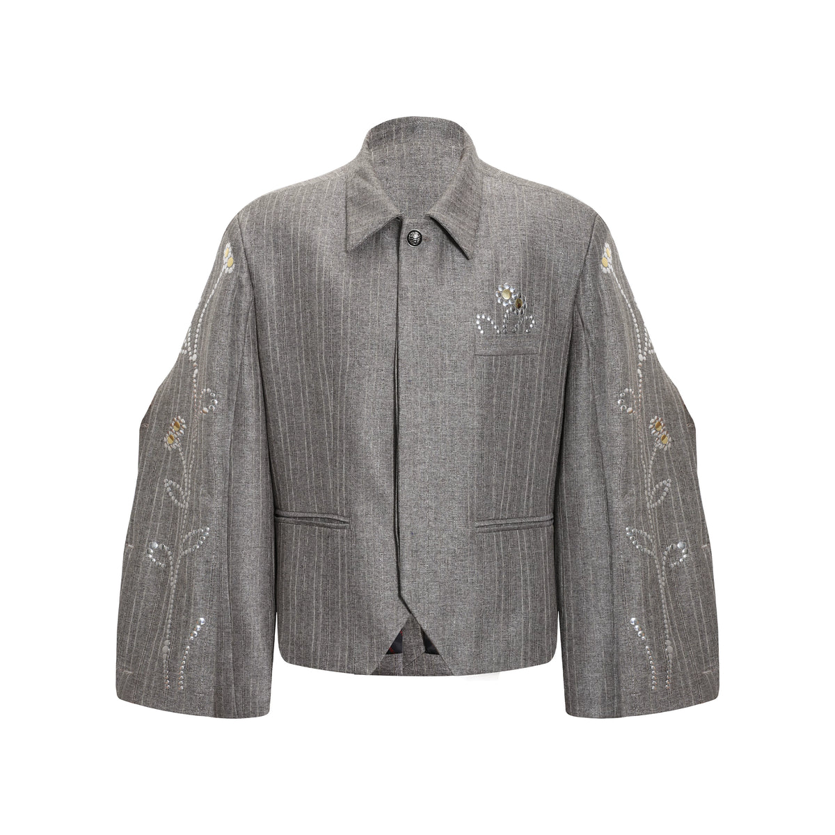 【26s Apr.】Crystal Embellished Striped Jacket / Pants