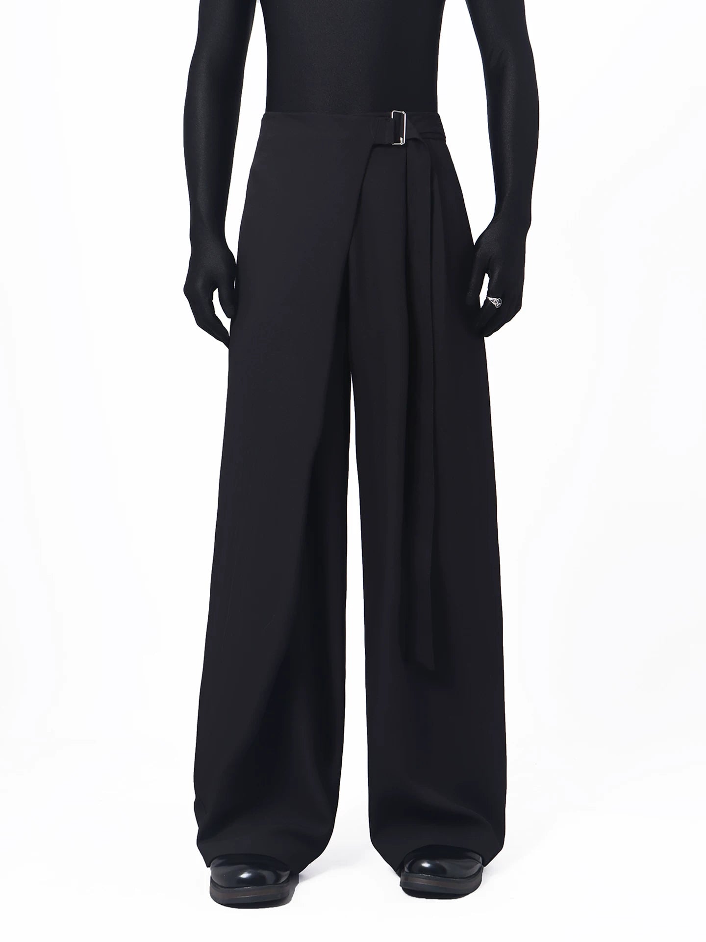Korean Asymmetric Tie Wide-Leg Trousers