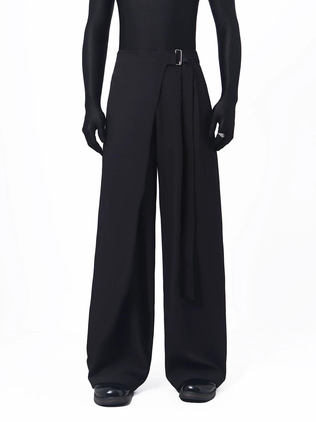 Korean Asymmetric Tie Wide-Leg Trousers