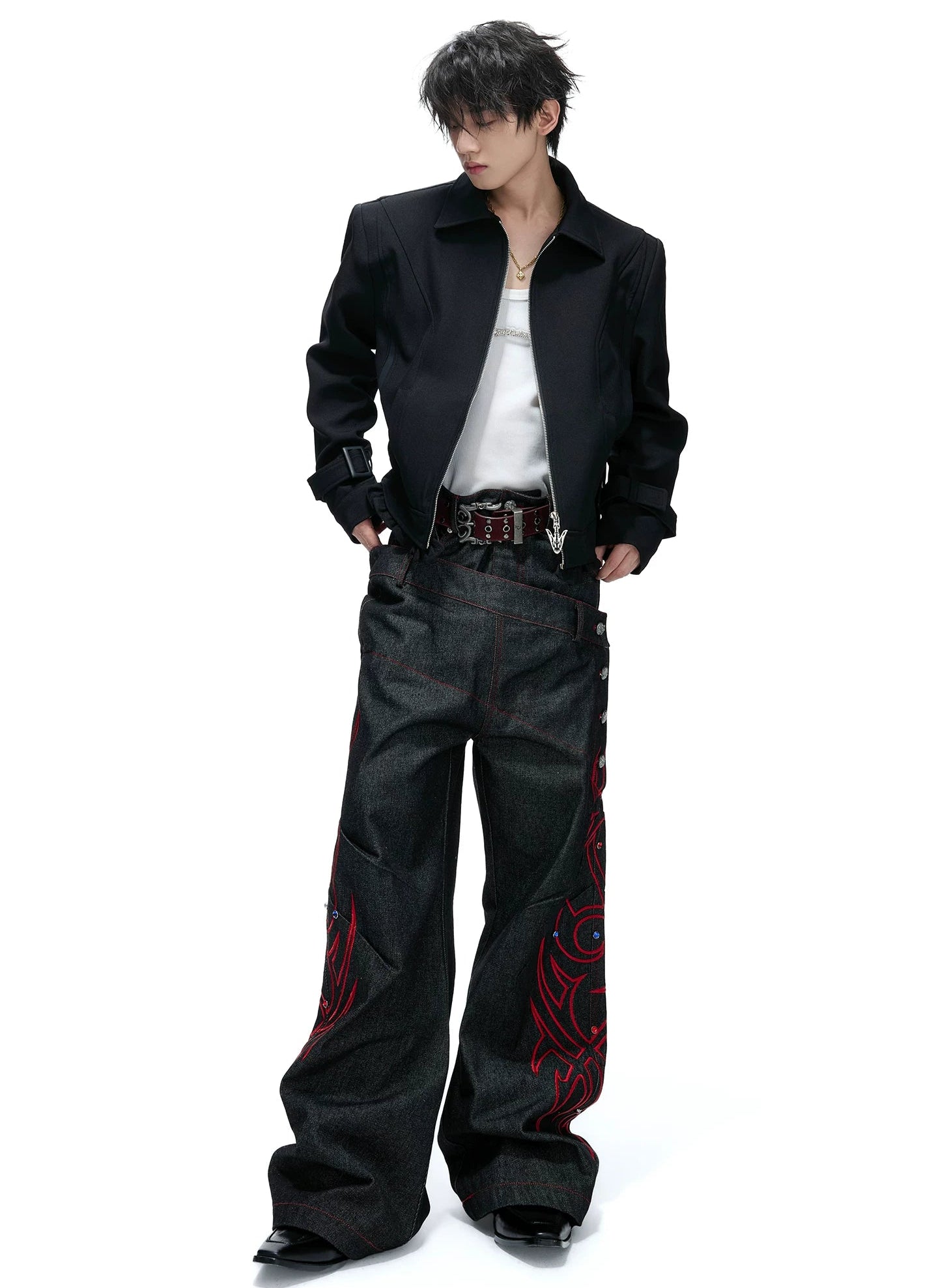 Spine Heavy Embroidered Patchwork Jacket