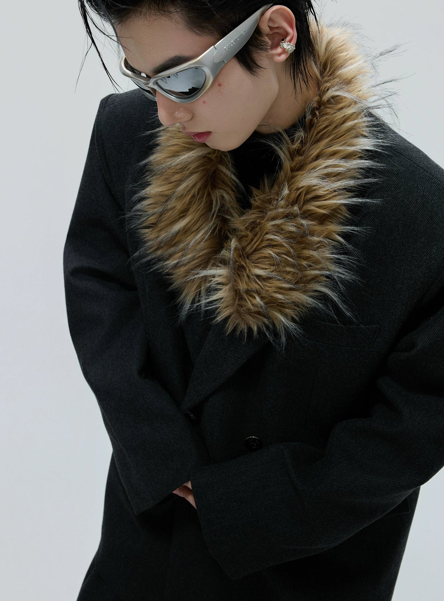 【25s Nov.】Elegant Detachable Fur Collar Wool Suit/Trousers