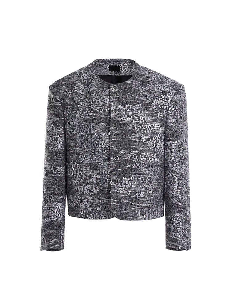 【26s Jan.】Luxury Sequin Tweed Cropped Jacket