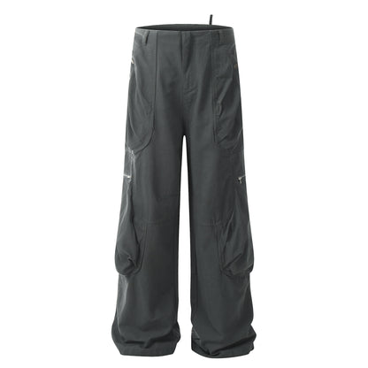 【25s Jul.】Vintage Deconstructed Multi-Pocket Wide-Leg Pants