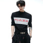 【25s Aug.】Mesh Elastic Slim Fit Embroidered Bottoming Shirt