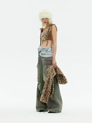 Leopard Print Embroidered Cute Vest
