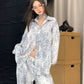 【25s Aug.】Snake Print Casual Shirt / Straight Pants
