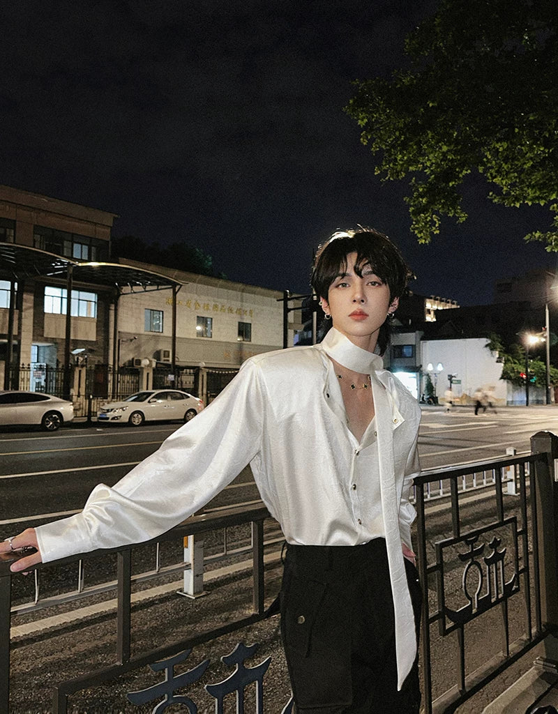 【26s Jan.】Minimal Leather Long-Sleeve Shirt Jacket