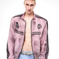 Dirty Pink Distressed Stand-up Collar Hoodie/Pants