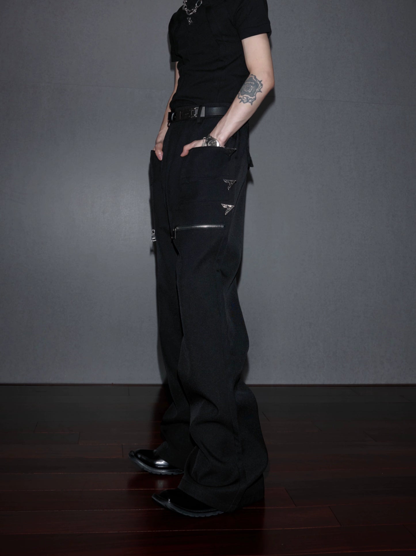 【25s Sep.】Vintage Metal Zipper 3D Pocket Pants