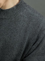 Wool Blend Ribbed Knit Sweater