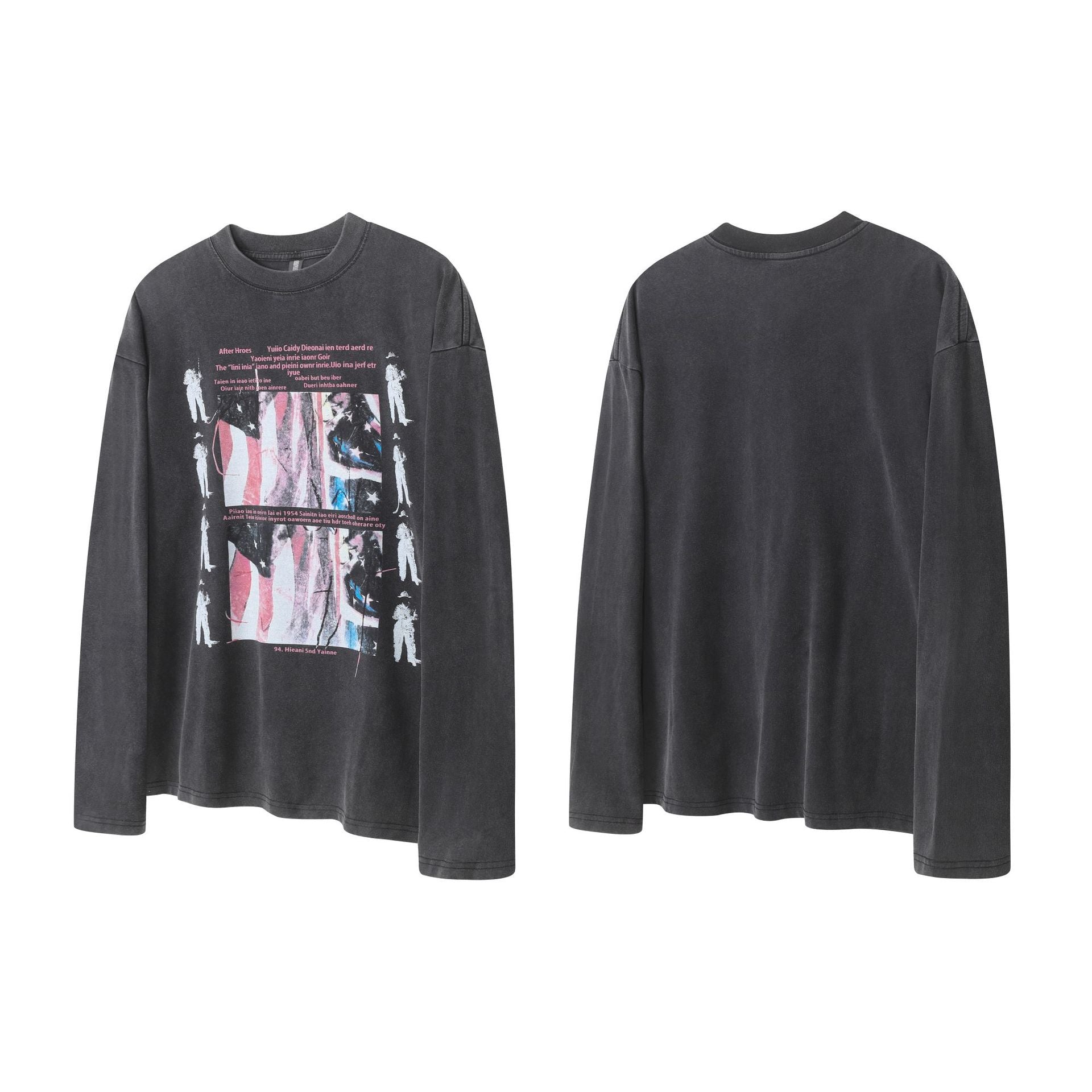 Layered Distressed Washed Long Sleeve Tee